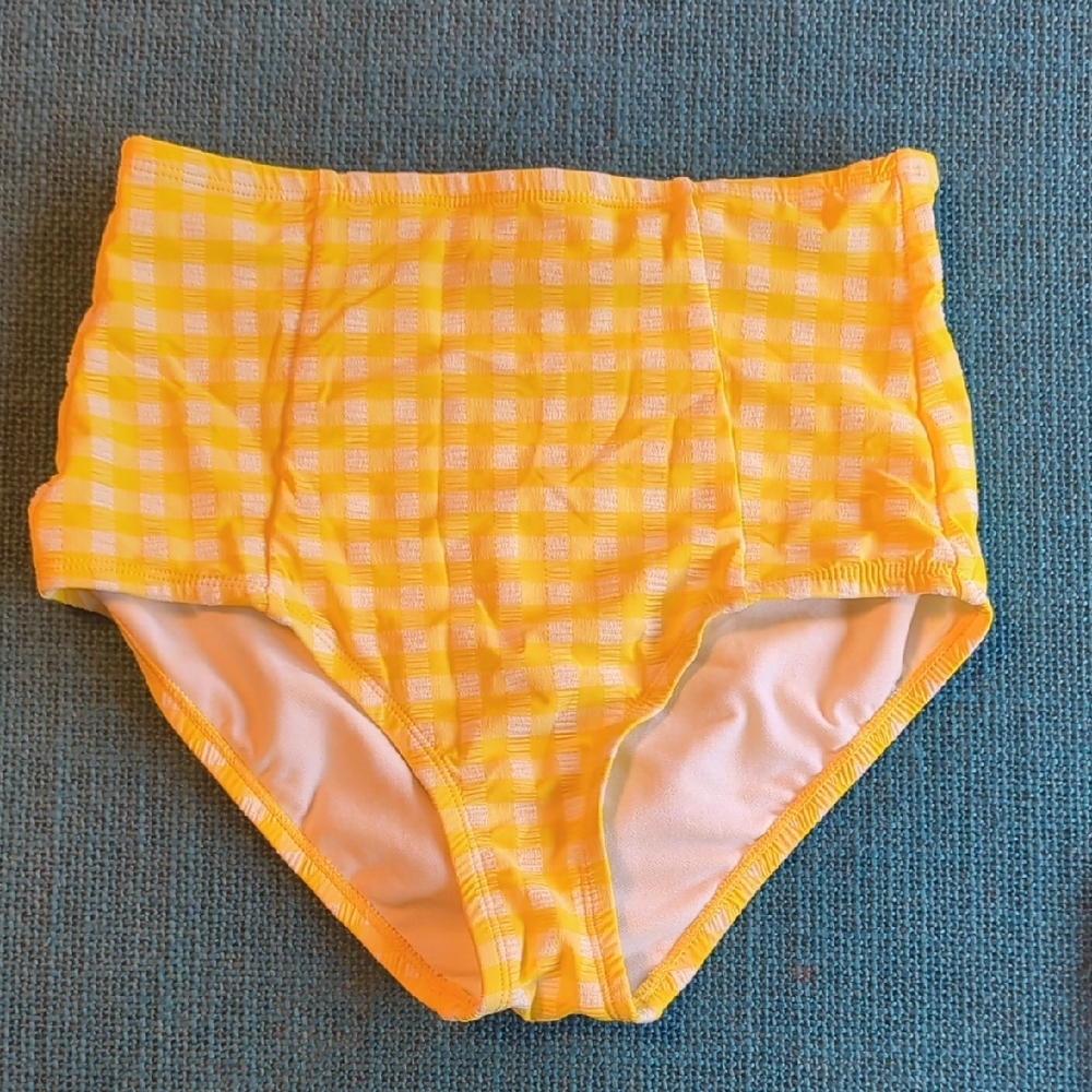 Kona Sol Yellow Gingham Bikini Bottoms